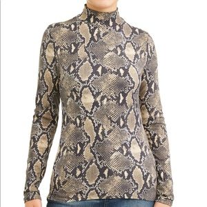 No Boundaries Snakeskin Mock Neck Turtleneck